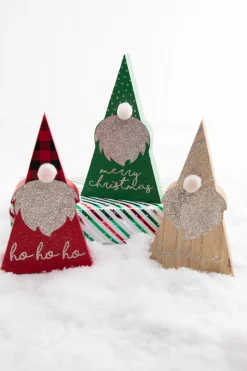 Outlet 6.5" Wood Holiday Gnome Christmas Accents