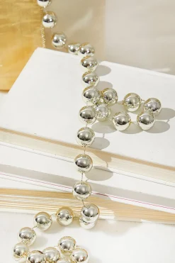 Hot 8.8' Bead Garland - Silver Christmas Accents