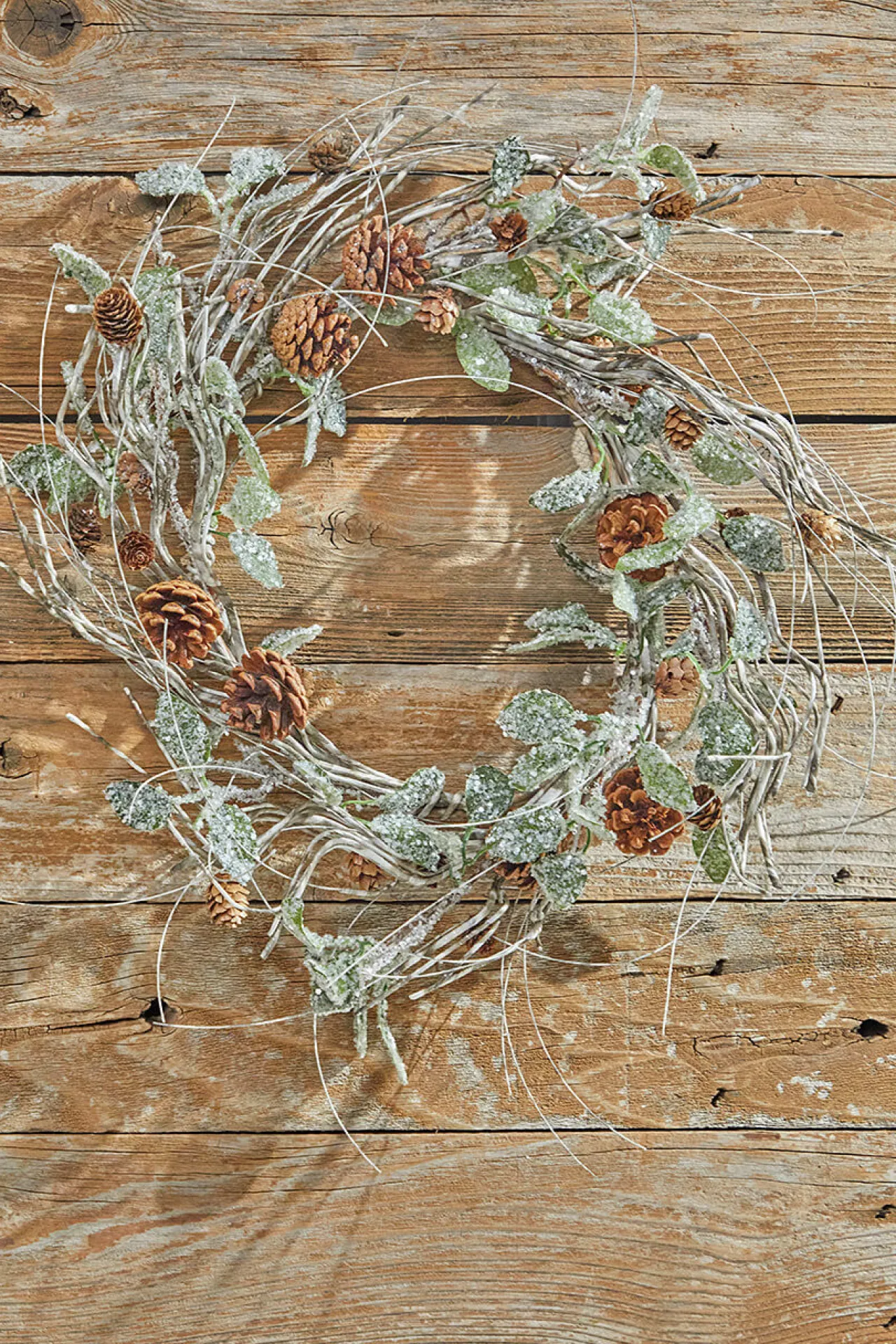 Cheap 20” Birch/Leaf/Pinecone Wreath Christmas Wreaths