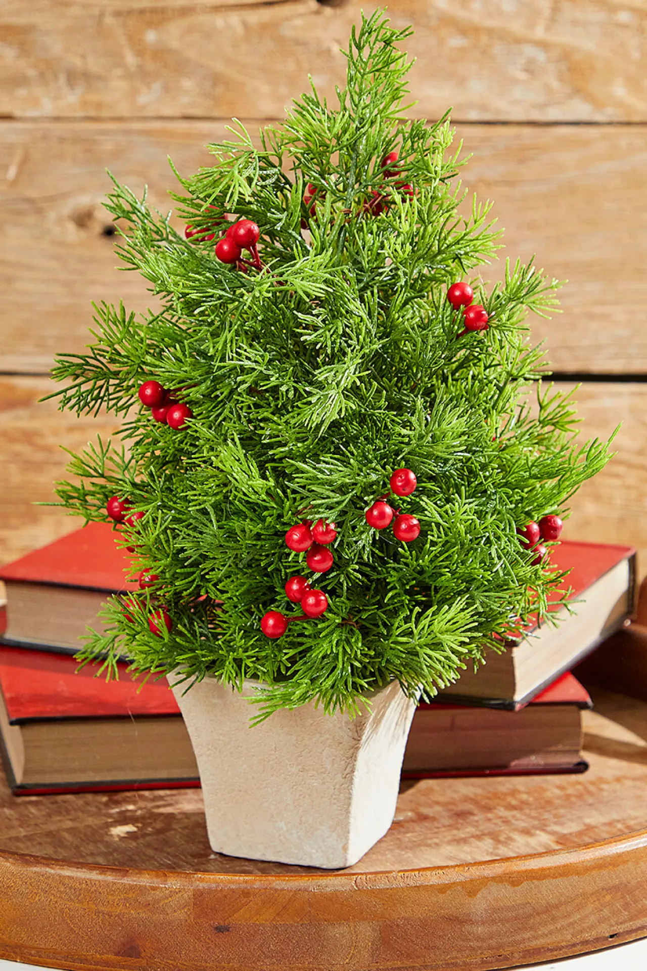 Hot 14" Cedar Berry Tree Christmas Accents