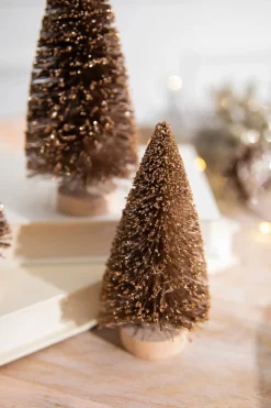 Outlet 5” Champagne Bottle Brush Tree Christmas Accents
