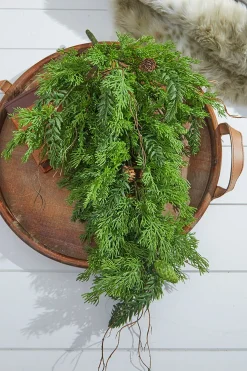 Clearance 32” Christmas Cedar/Hemlock Swag Christmas Teardrops