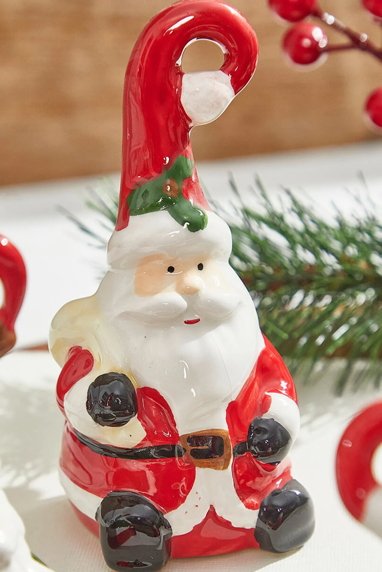 Clearance 4" Dolomite Santa Bells Christmas Accents