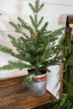 Shop 24” Farmhouse Potted Snowy Pine Tree Christmas Accents