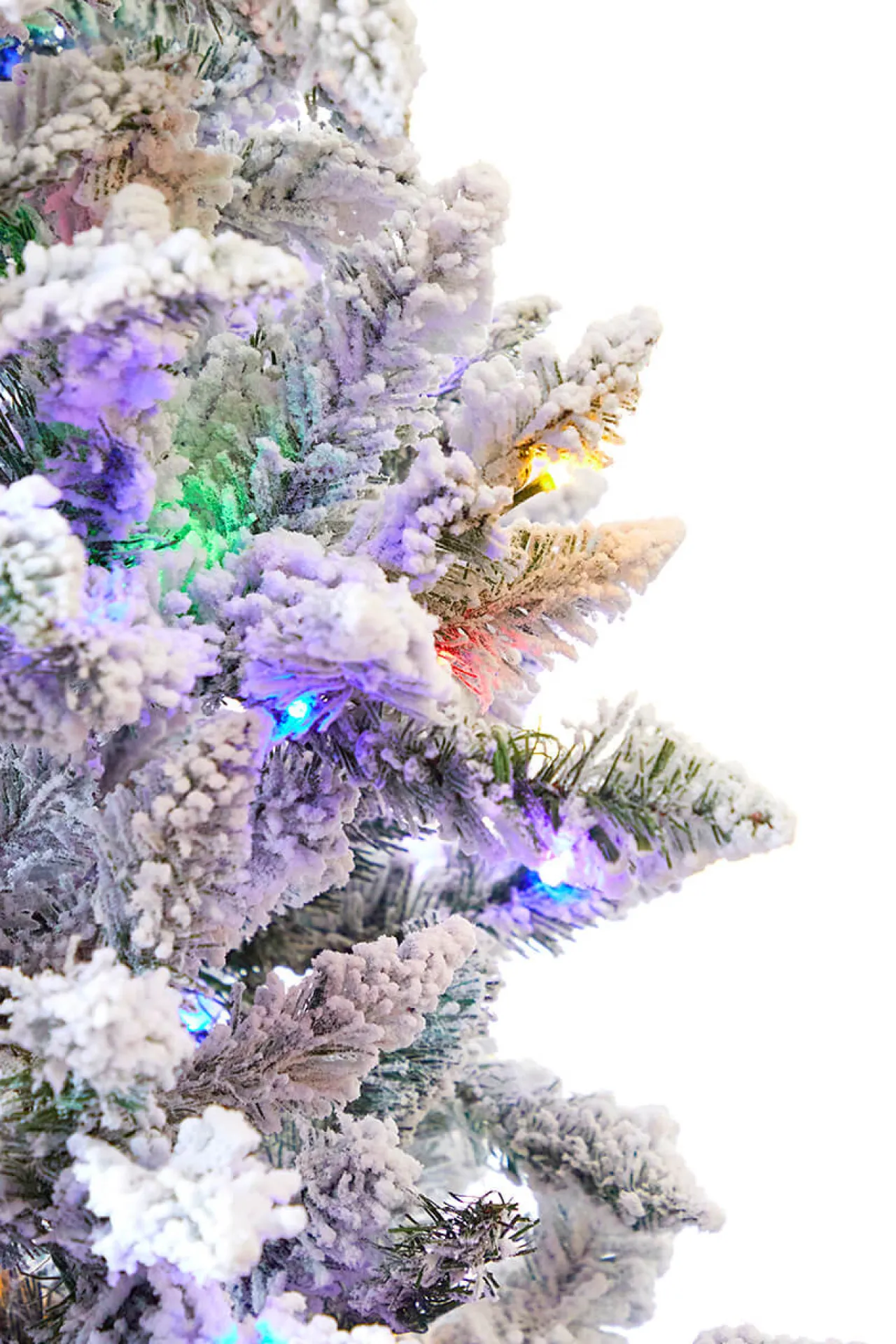 Best Sale 7.5' Flocked Aleutian Artificial Christmas Tree With 550 Color-Changing Lights Christmas Trees|Christmas Trees