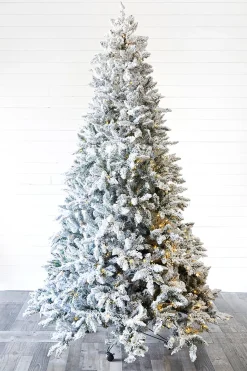 Best Sale 9' Flocked Aleutian Artificial Christmas Tree With 950 Color-Changing Lights Christmas Trees|Christmas Trees
