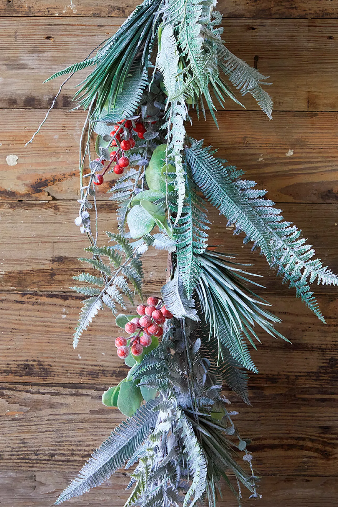 Discount 65” Flocked Fern Garland Christmas Garlands