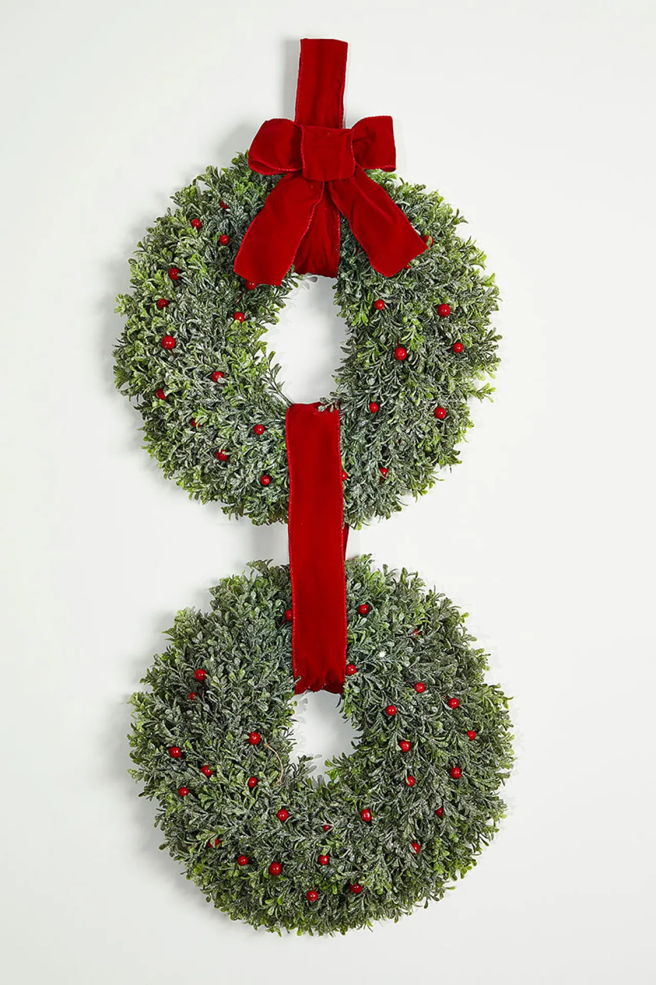 Flash Sale 31” Frost Berry Boxwood Double Wreath Christmas Wreaths|Natural Greenery