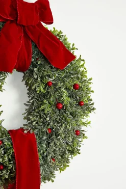 Flash Sale 31” Frost Berry Boxwood Double Wreath Christmas Wreaths|Natural Greenery