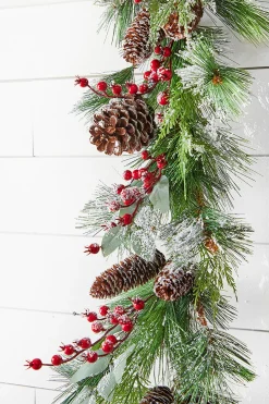 Store 5' Frost Pine Berry Garland Christmas Garlands