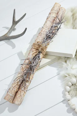 Online 19” Frosted Log/Twig Bundle Christmas Accents
