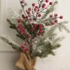 Cheap 19” Frosted Tree With Berries Christmas Accents