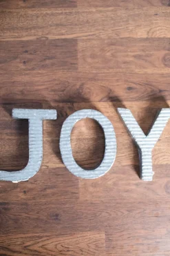 Discount 8" Galvanized Metal "Joy" Decor Christmas Accents
