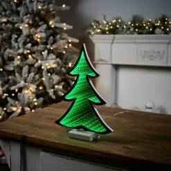 New 11.75" Green Christmas Tree Infinity Light Infinity Lights|Indoor Lighting