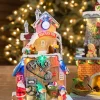 Best Sale 11.4” H B/O Lighted Musical Santa’s Toy Factory With Moving Train Christmas Accents