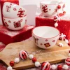 New 3.5” Happy Santa Holiday Ceramic Bowls - Set Of 4 Christmas Accents