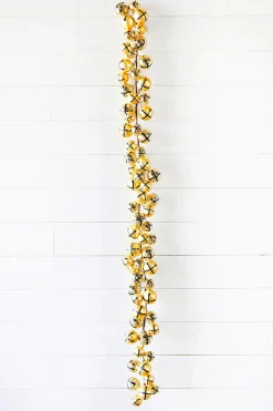 Outlet 5’ Holiday Gold Jingle Bells Garland Christmas Garlands