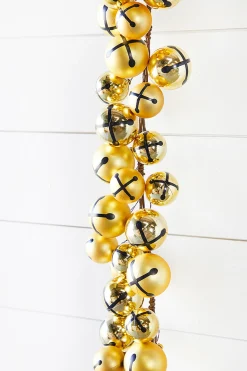 Outlet 5’ Holiday Gold Jingle Bells Garland Christmas Garlands