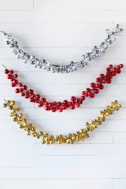 Outlet 5’ Holiday Gold Jingle Bells Garland Christmas Garlands
