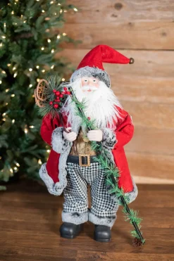 Flash Sale 24” Holiday Santa With Houndstooth Pants Figurine Christmas Accents