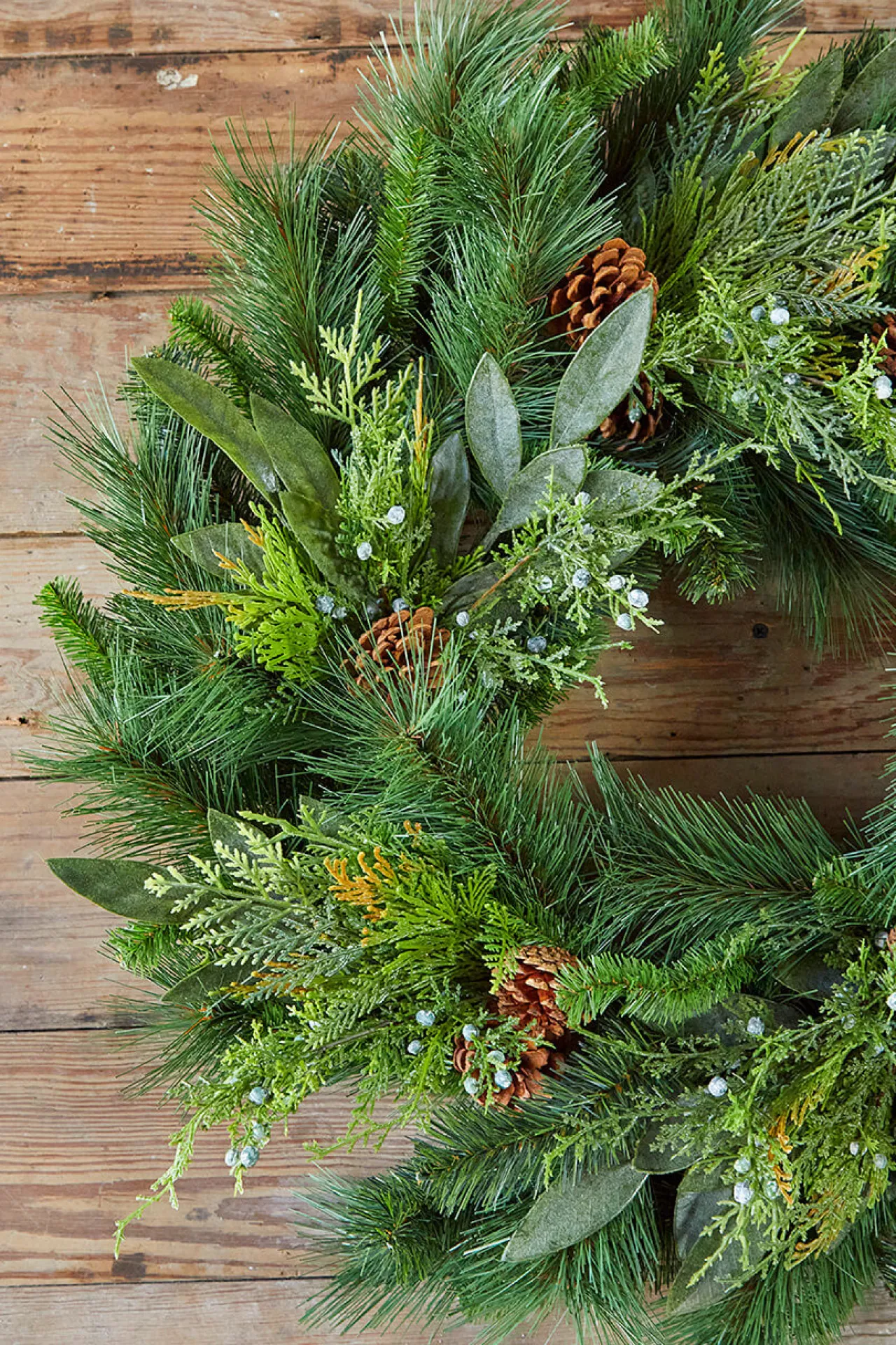 Fashion 30" Juniper/Cedar Mix Pine/Bayleaf And Pinecone Wreath Christmas Wreaths|Natural Greenery