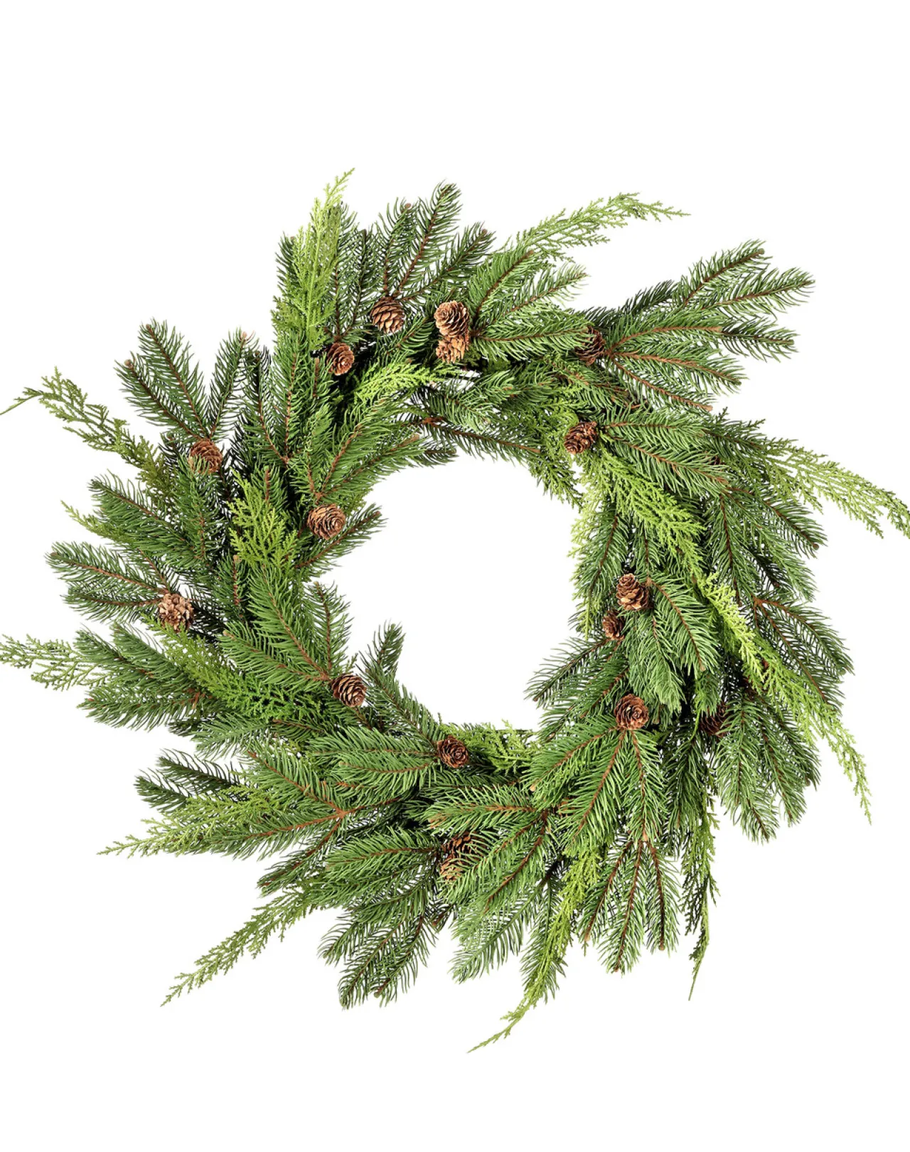 Shop 24” Just Cut Woodland Pines Real Touch Wreath Christmas Wreaths|Natural Greenery