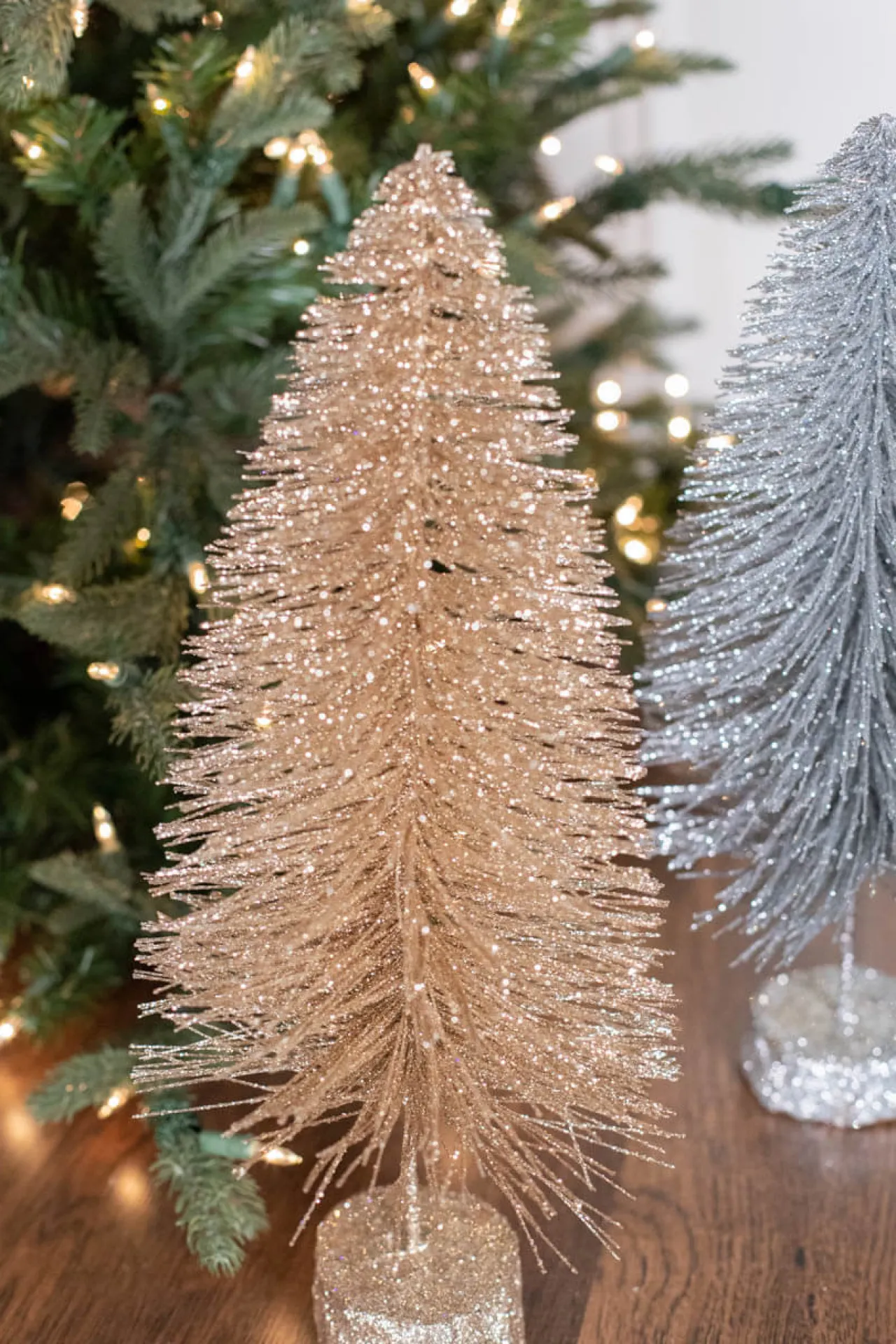 Outlet 15" Large Metallic Bottle Brush Tree Christmas Accents