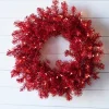 New 20” Lighted Red Wreath Christmas Wreaths