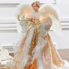 Store 16" Lit Champagne Gold Angel Tree Topper Christmas Accents