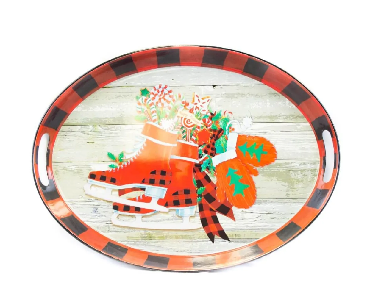 Outlet 20.5” Metal Holiday Design Tray Christmas Accents