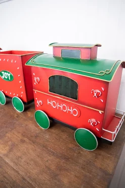 Cheap 53” Metal Holiday Santa Express Train - Set Of 3 Christmas Accents