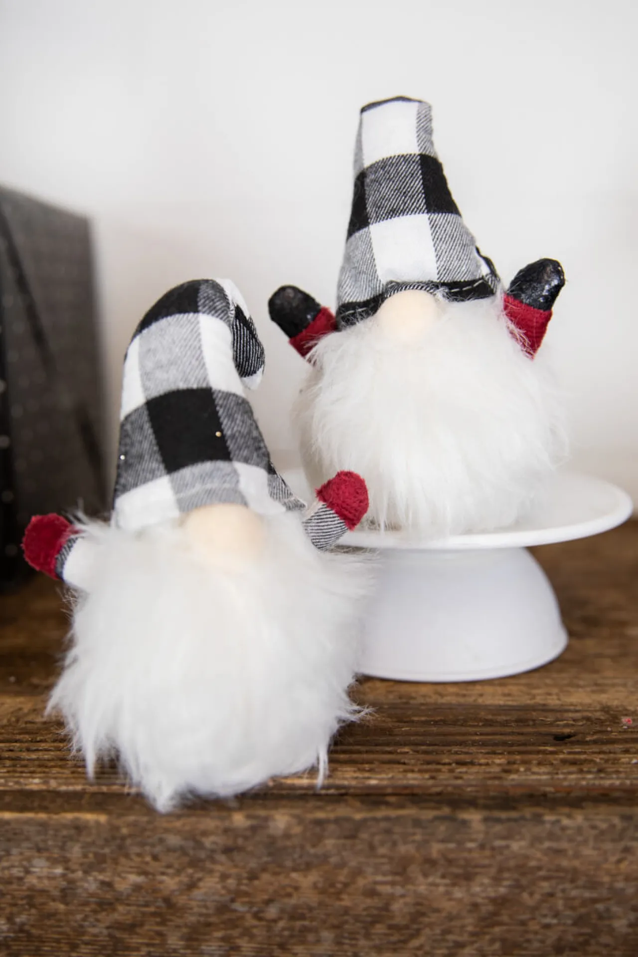 Store 7” Mini Buffalo Check Gnome Christmas Accents