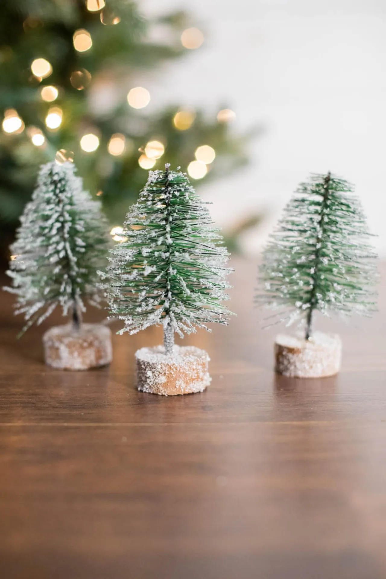 Best 5" Mini Green Bottlebrush Trees - Set Of 3 Christmas Accents