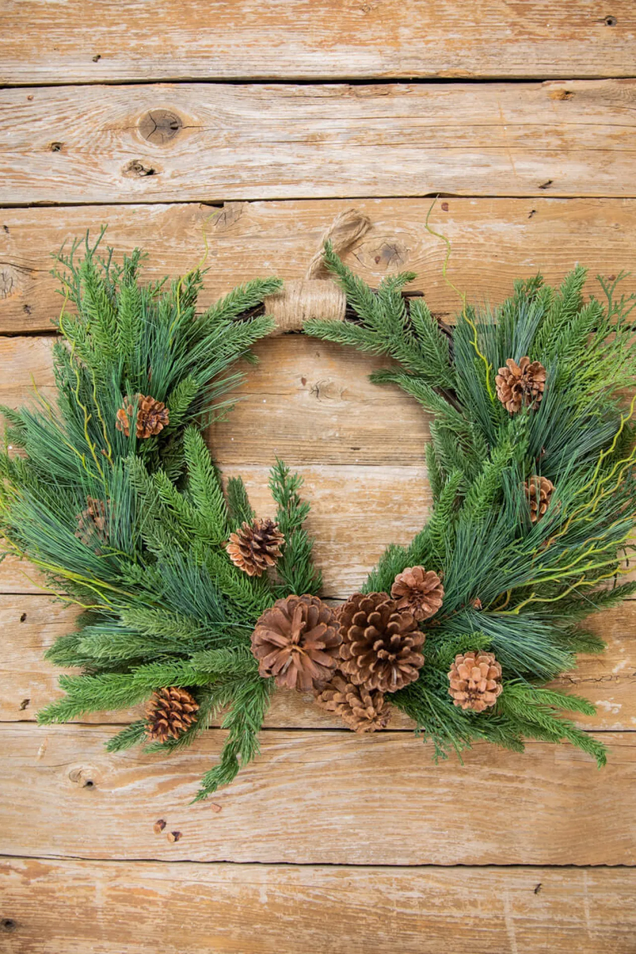 Shop 26” Mixed Greens With Pine Cones Swag Wreath Christmas Teardrops|Natural Greenery
