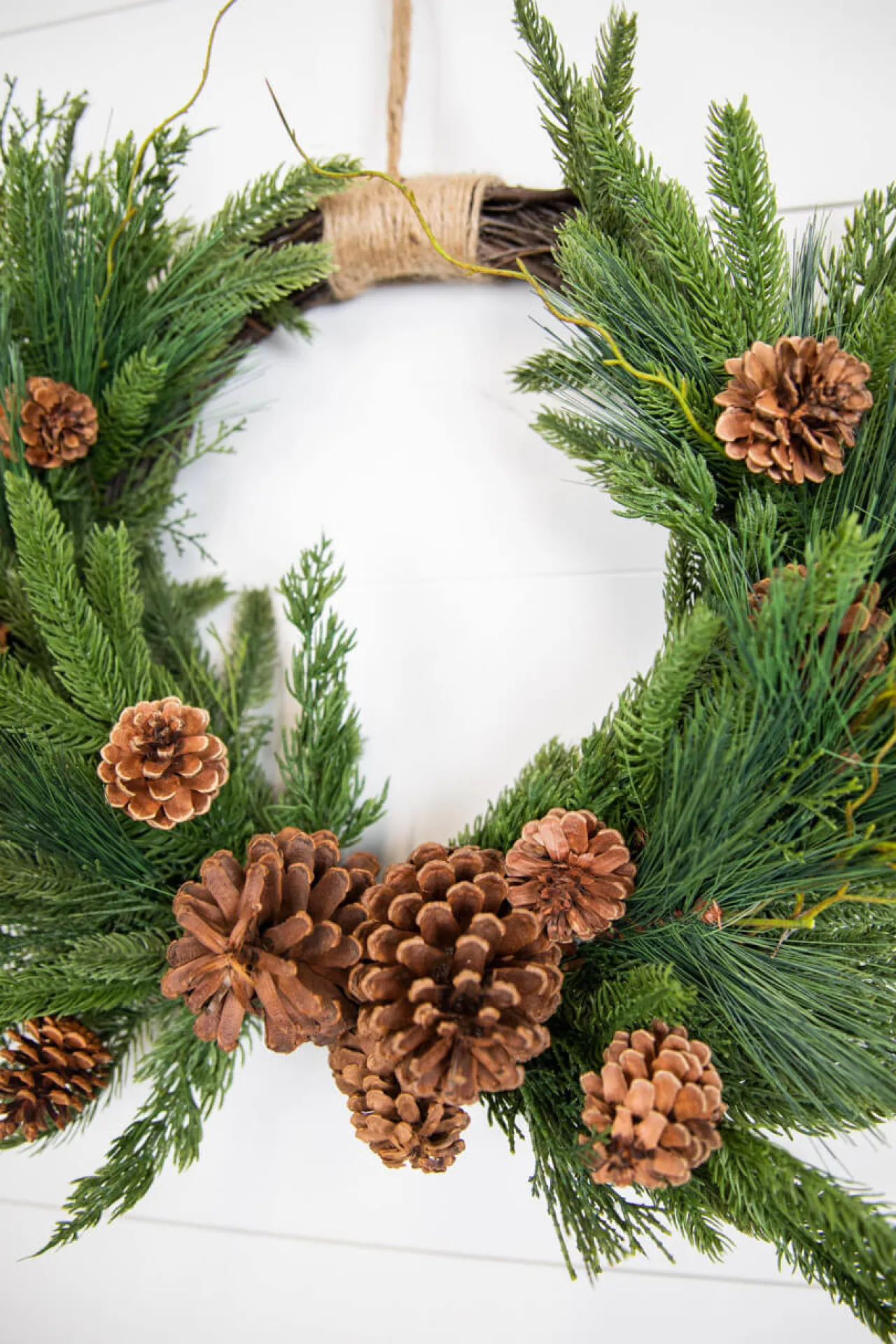 Shop 26” Mixed Greens With Pine Cones Swag Wreath Christmas Teardrops|Natural Greenery