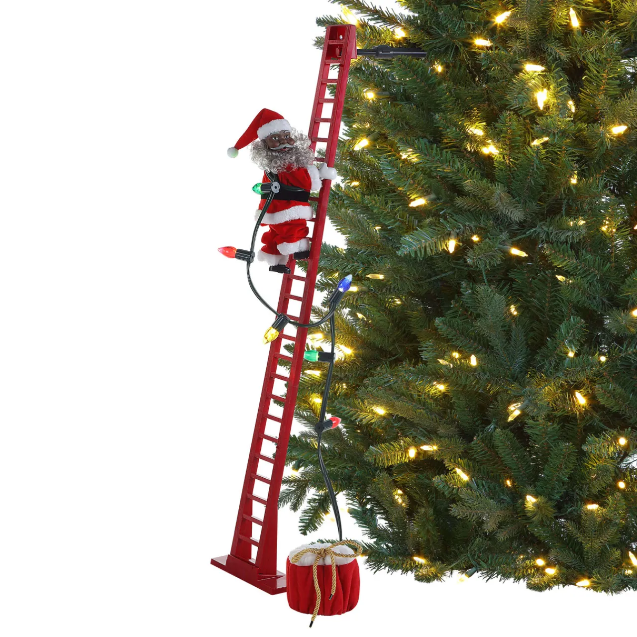 Online 40" Mr. Christmas Super Climbing Santa - African American Christmas Accents