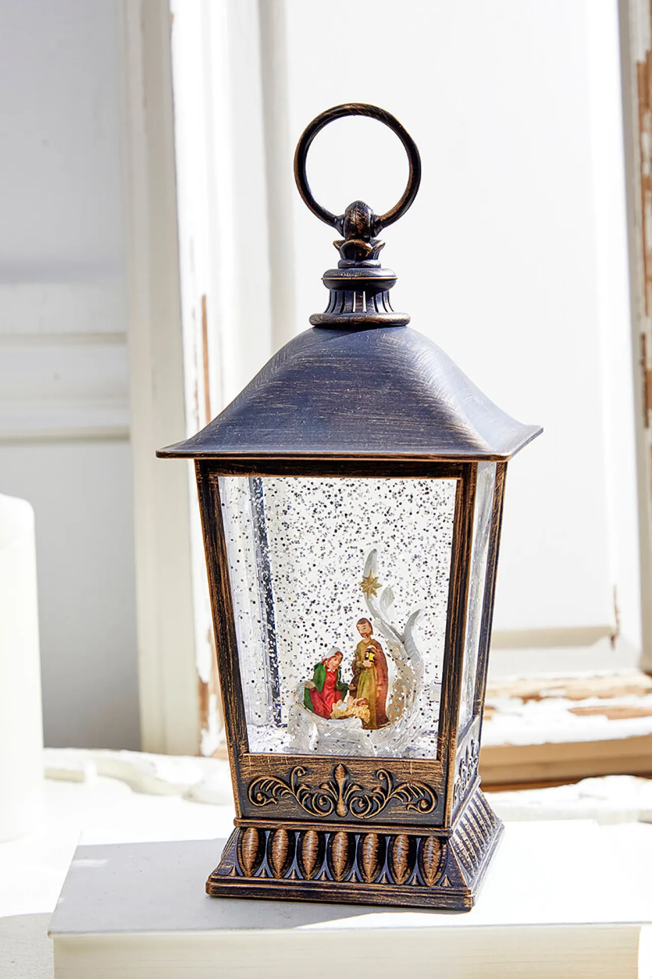 Shop 10" Nativity Lantern Water Globe Christmas Accents