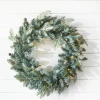 Cheap 22" Park Hill Frosted Blue Spruce LED Wreath Christmas Wreaths