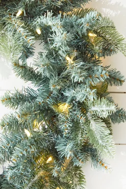 Cheap 22" Park Hill Frosted Blue Spruce LED Wreath Christmas Wreaths
