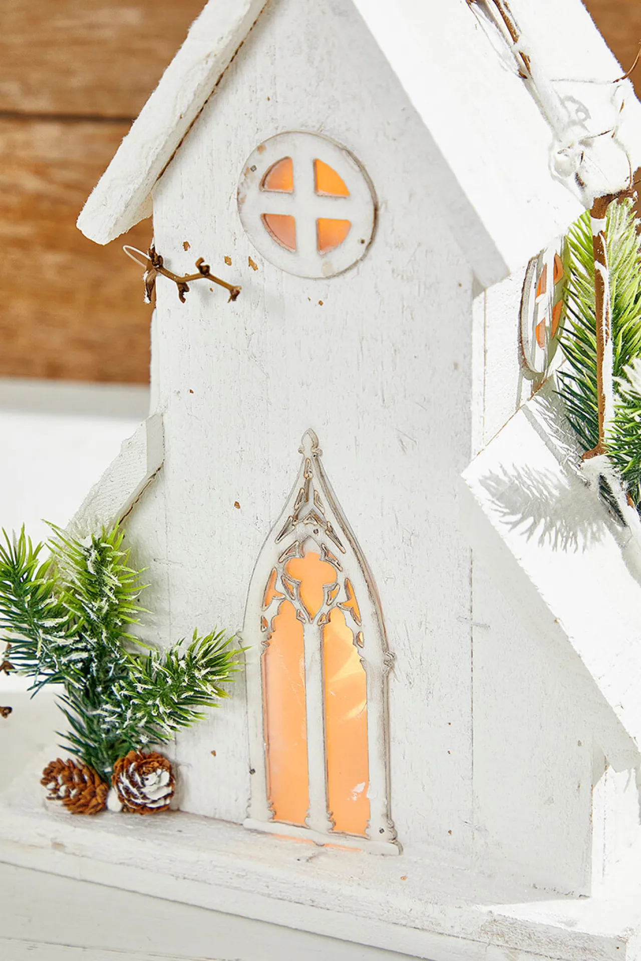 Flash Sale 18" Pre-Lit Wooden Church Christmas Accents