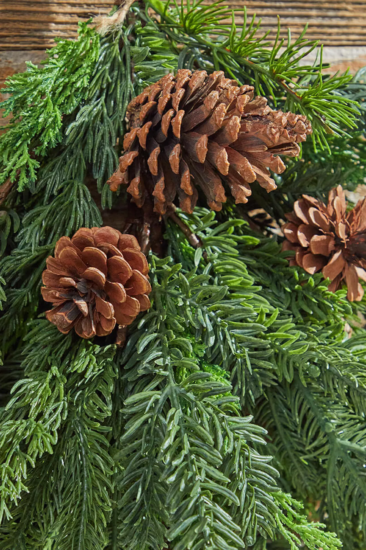 Outlet 24” Real Touch Cedar Spruce Cone Teardrop Natural Greenery