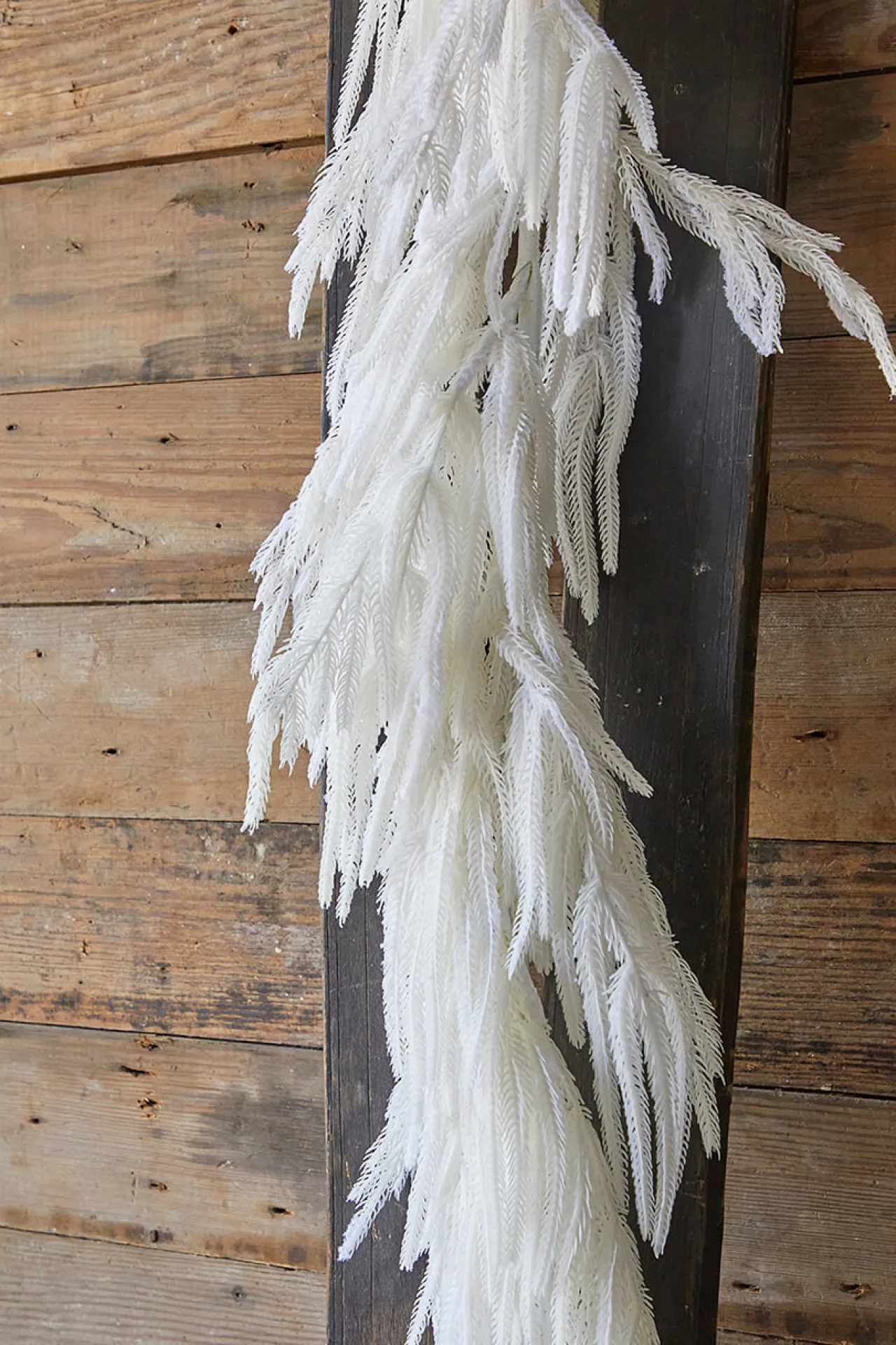 Discount 120” Real Touch Flocked White Norfolk Pine Garland Natural Greenery