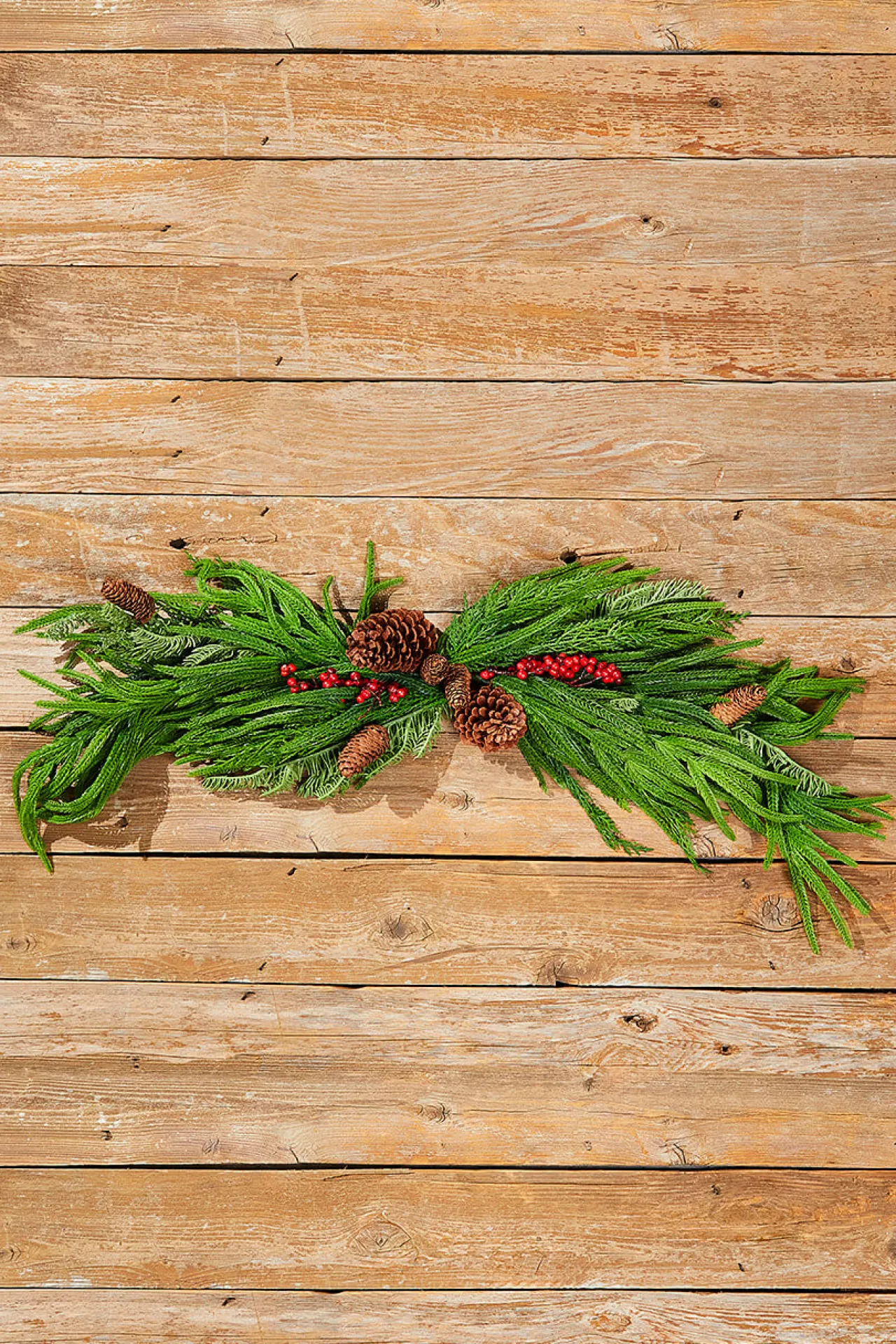 New 36” Real Touch Mixed Evergreen Berry Swag Natural Greenery