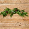 Flash Sale 42” Real Touch Norfolk / Spruce / Juniper Swag Christmas Teardrops|Natural Greenery