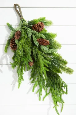 Shop 27” Real Touch Norfolk Spruce Juniper Teardrop Natural Greenery|Christmas Teardrops