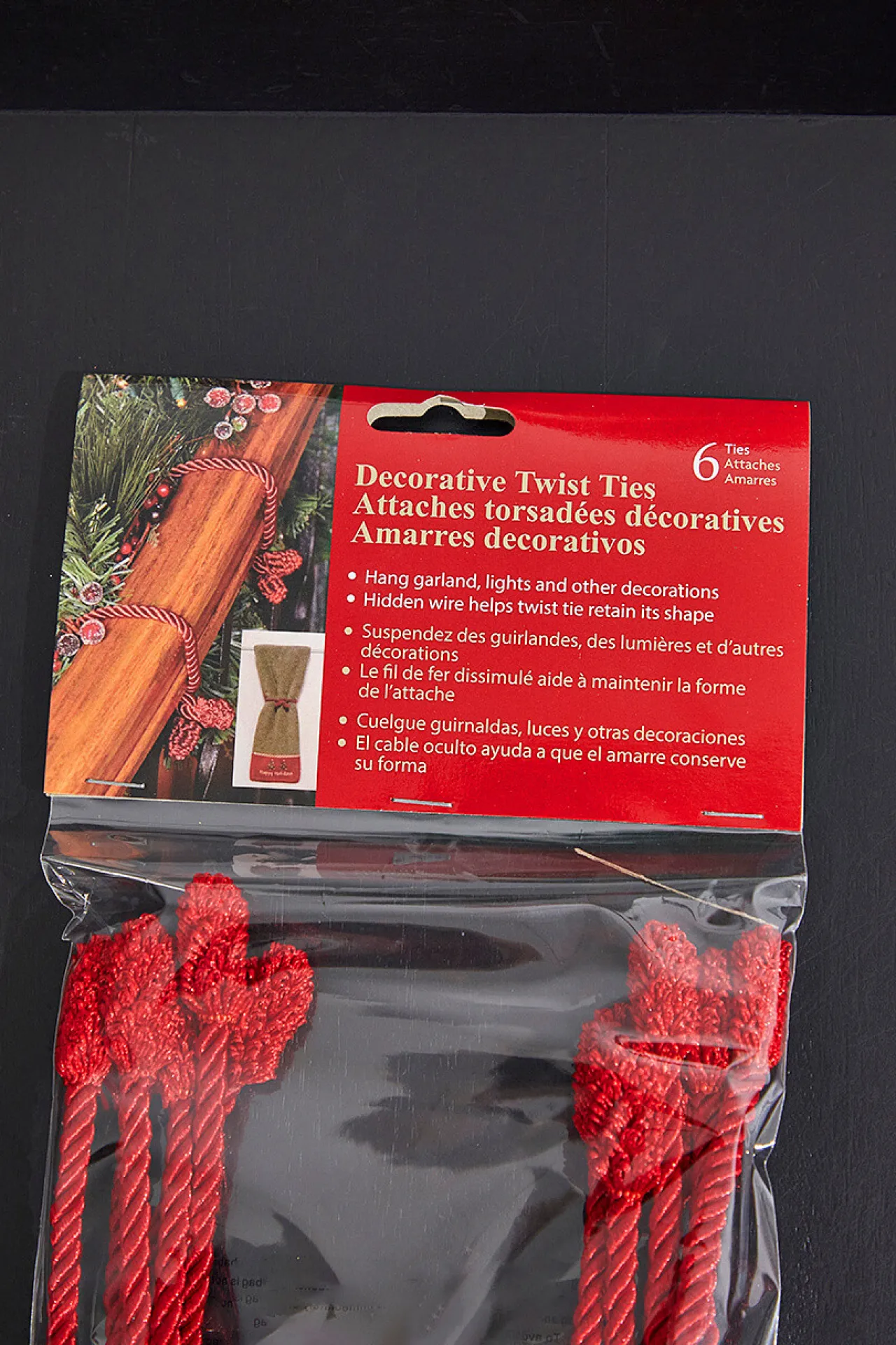 Cheap 16” Red Decorative Twist Ties Christmas Garlands
