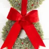 Clearance 16.5” Red Polyester Clip Bow Christmas Accents