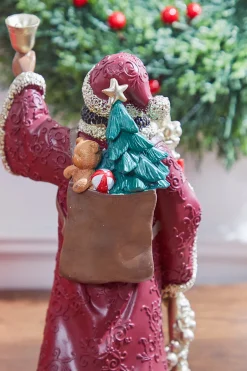 Store 12.3” Resin African American Santa Figurine Christmas Accents