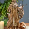 Cheap 15.5" Resin Highlands Santa With Deer Christmas Accents