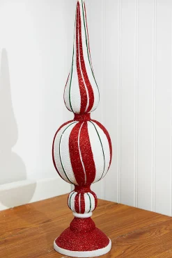 Hot 18" Resin Peppermint Finial Christmas Accents